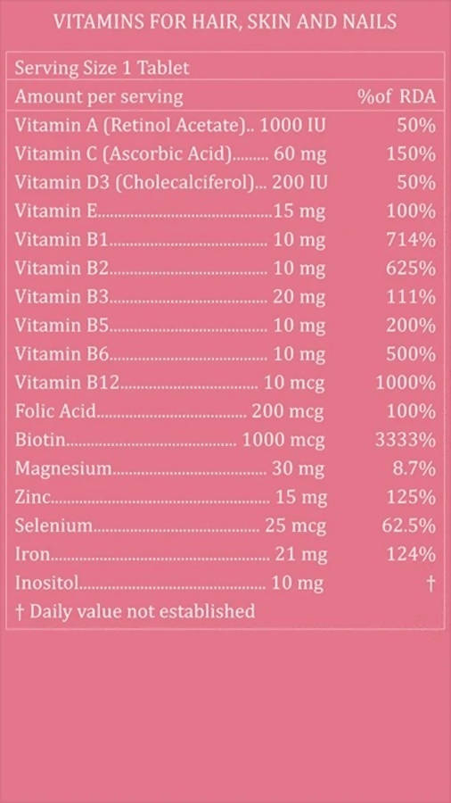 Purayati Vitamins Tablets for Hair, Skin and Nails | Grocsy