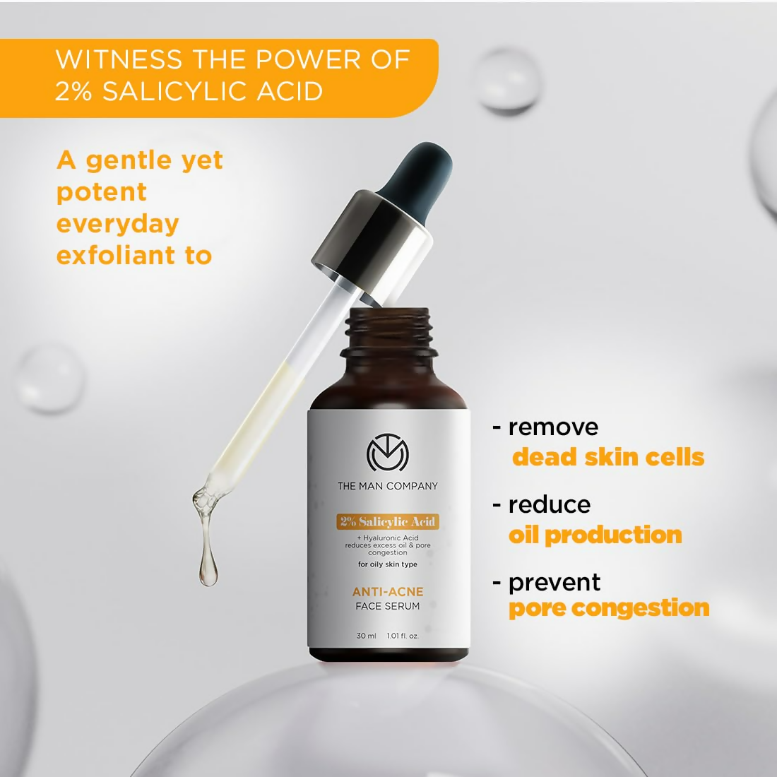 The Man Company 2% Salicylic Acid Face Serum For Men | Grocsy