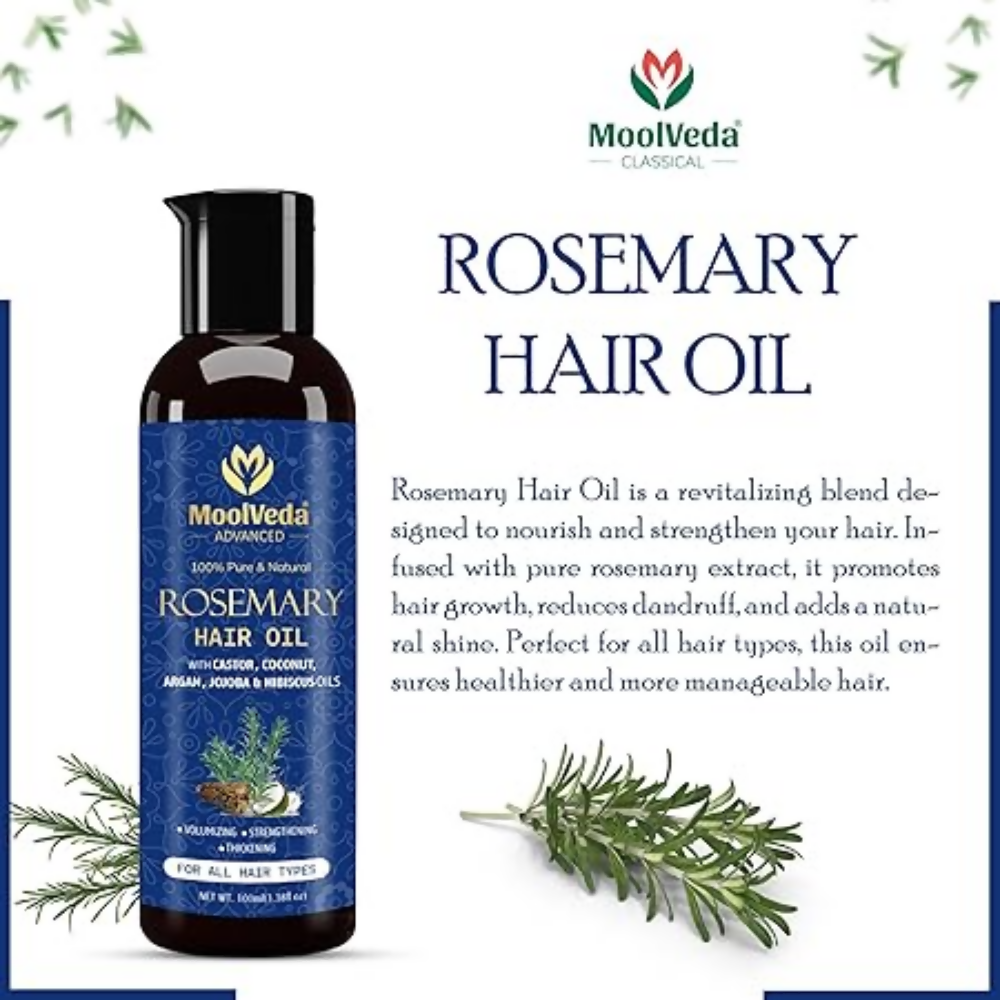 Moolveda 100% Pure Rosemary Hair Oil for Hair Growth | Grocsy