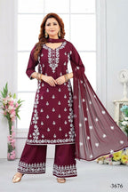 Joban Fashion Rayon Wine Color Kurta Set | Grocsy