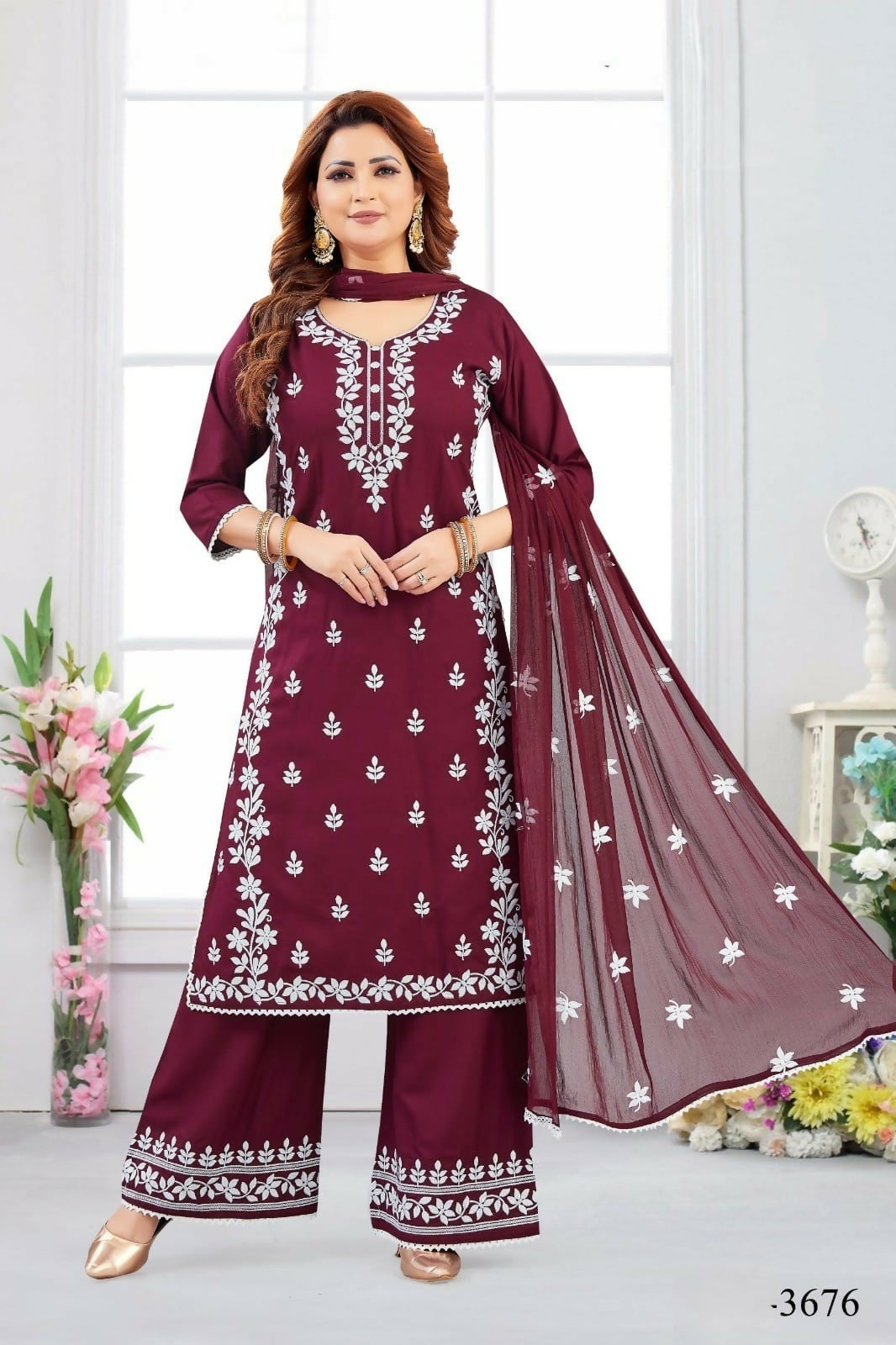 Joban Fashion Rayon Wine Color Kurta Set | Grocsy