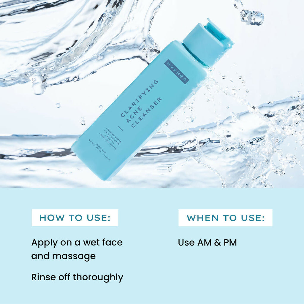 Hyphen By Kriti Sanon Clarifying Acne Cleanser With 2% Salicylic Acid, Anti-Acne Face Wash For Oil Control | Grocsy