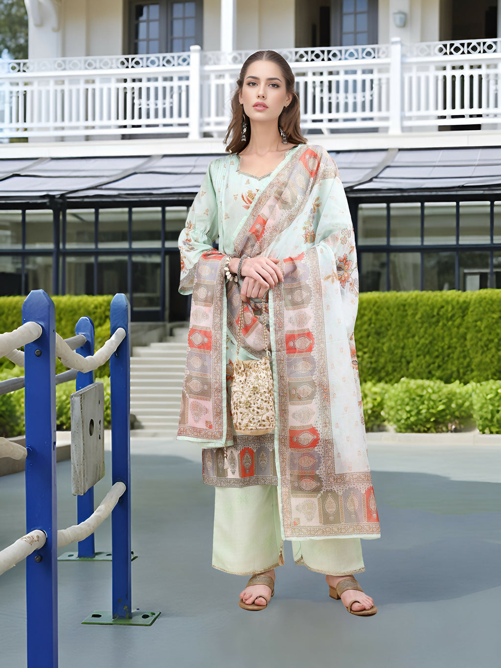 Joban Fashion Pista Position Digital Print With Position Foil Kurta Set | Grocsy