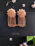 Inhanns Handmade Crystal Water Fall Earrings - Short - Peach Small | Grocsy