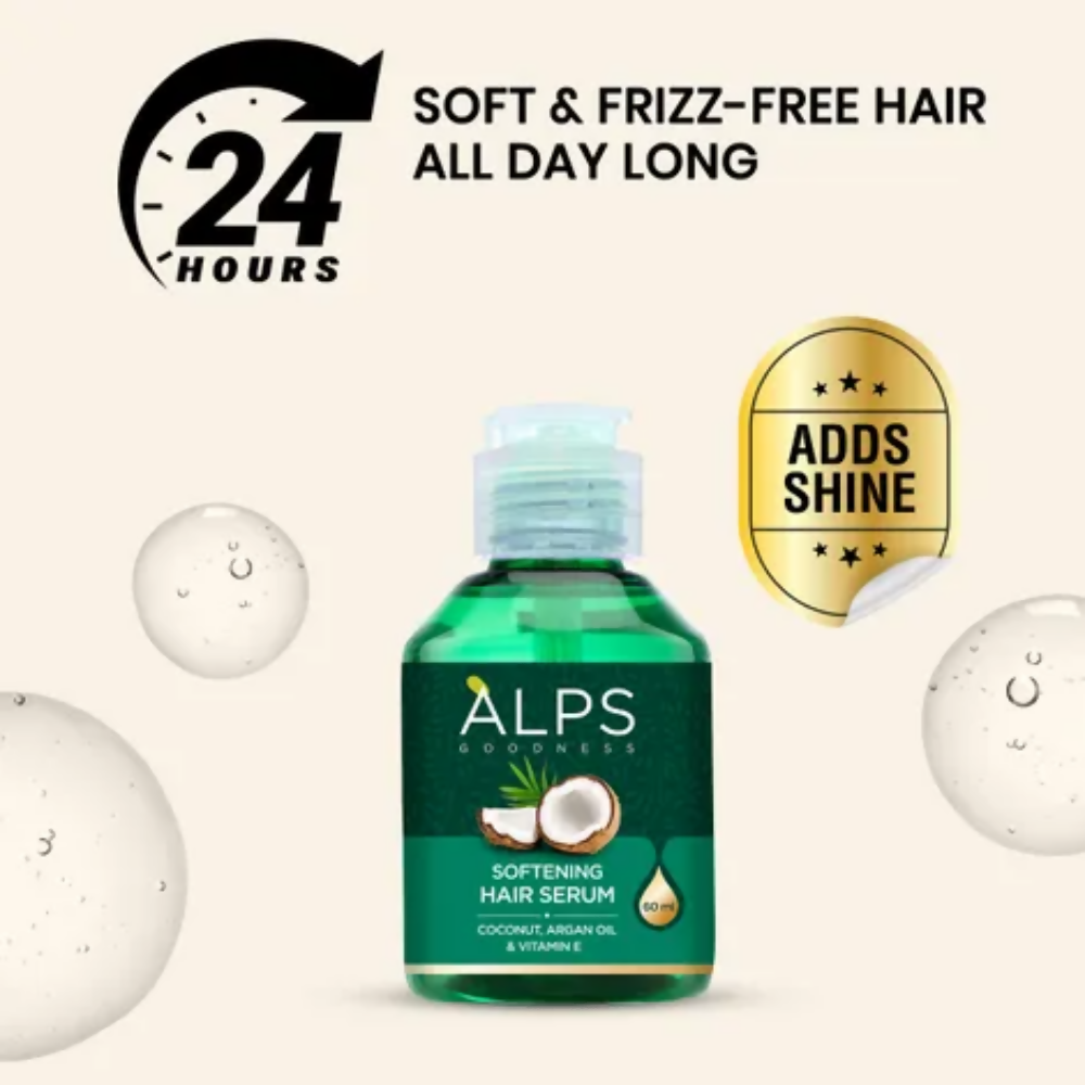 Alps Goodness Softening Hair Serum with Coconut, Argan Oil & Vitamin E | Grocsy