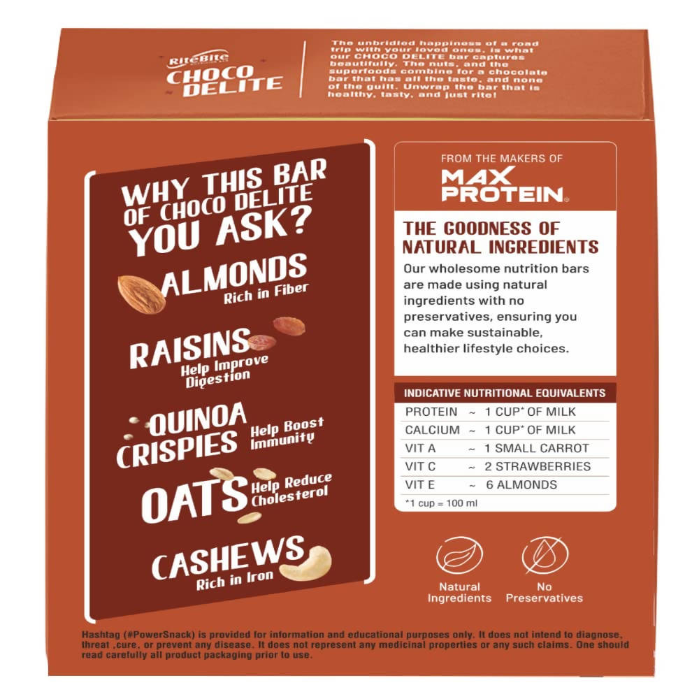 RiteBite Max Protein Choco Delite Energy Nutrition Bar | Grocsy
