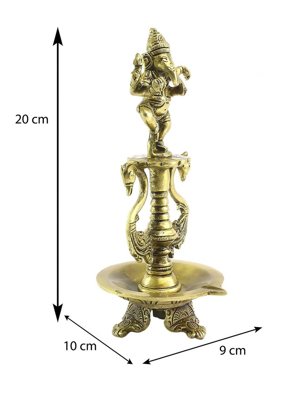 eCraftIndia Antique Gold-Toned Lord Ganesha Decorative Diya Showpiece | Grocsy