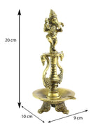 eCraftIndia Antique Gold-Toned Lord Ganesha Decorative Diya Showpiece | Grocsy