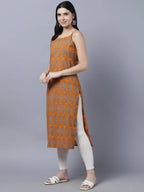 Myshka Stylish Mustard Sleeveless Women's Kurta | Grocsy