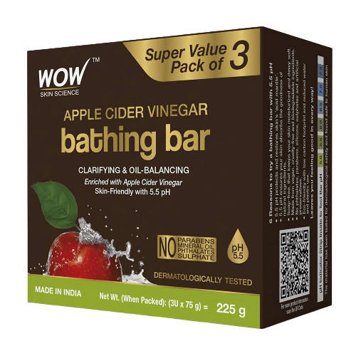 Wow Skin Science Apple Cider Vinegar Bathing Bar | Grocsy