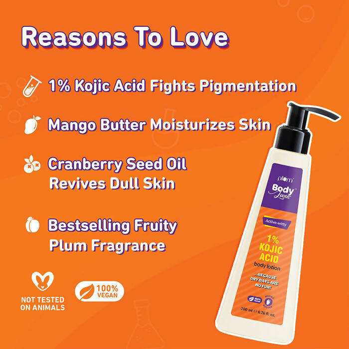 Plum BodyLovin Active-witty 1% Kojic Acid Body Lotion | Grocsy