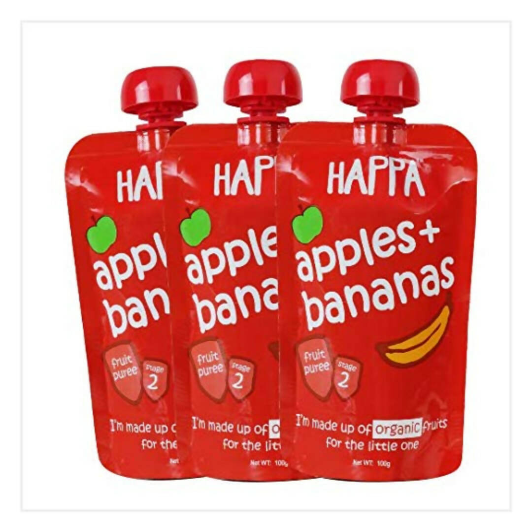 Happa Organic Food, Fruit Puree (Apple+Banana) | Grocsy