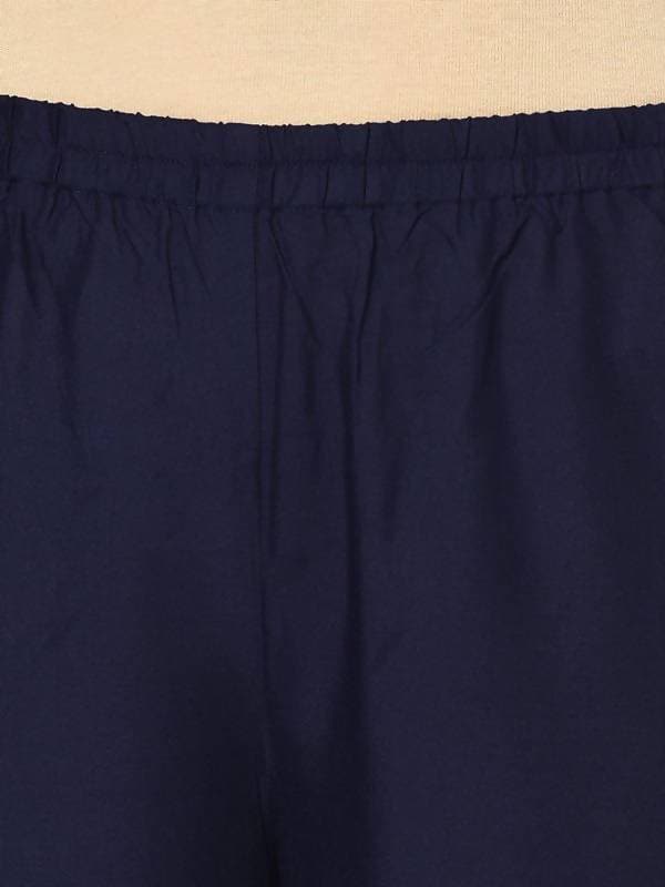 Aniyah Rayon Navy Blue Color Gold Print Flared Slip-On Palazzo (AN-193K) | Grocsy
