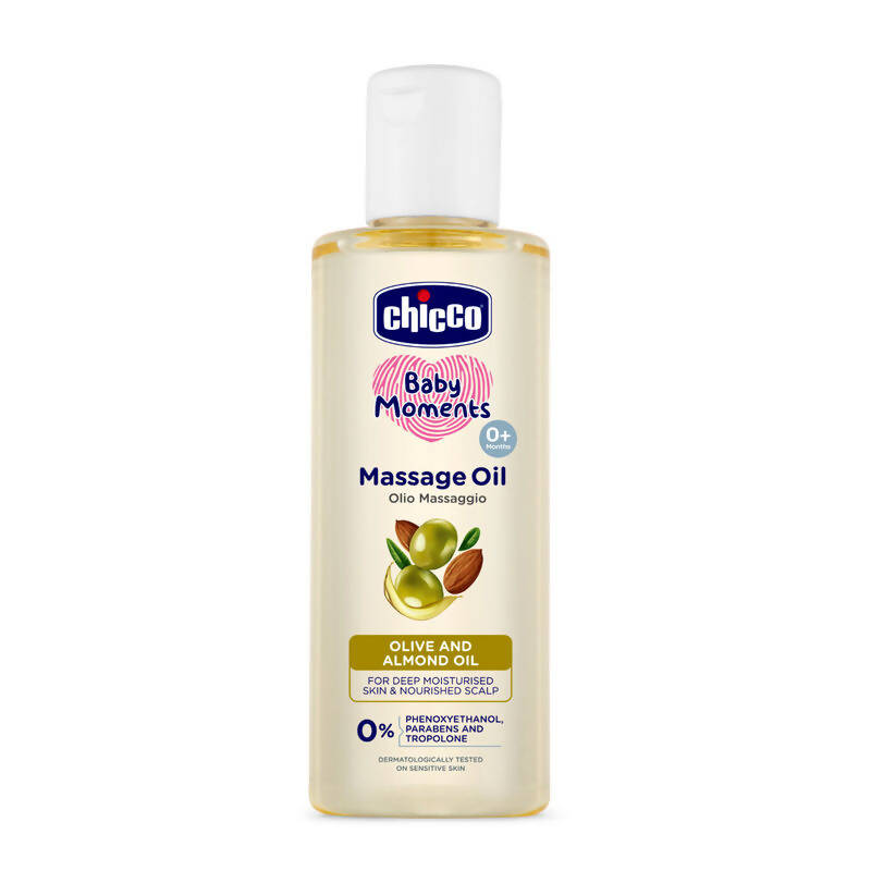 Chicco Baby Moments Massage Oil For Moisturised Skin, Nourished Hair & Scalp | Grocsy