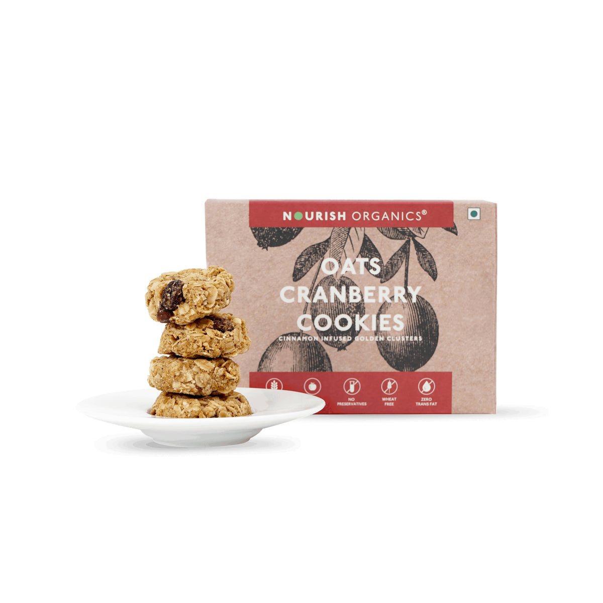 Nourish Organics Oats Cranberry Cookies | Grocsy