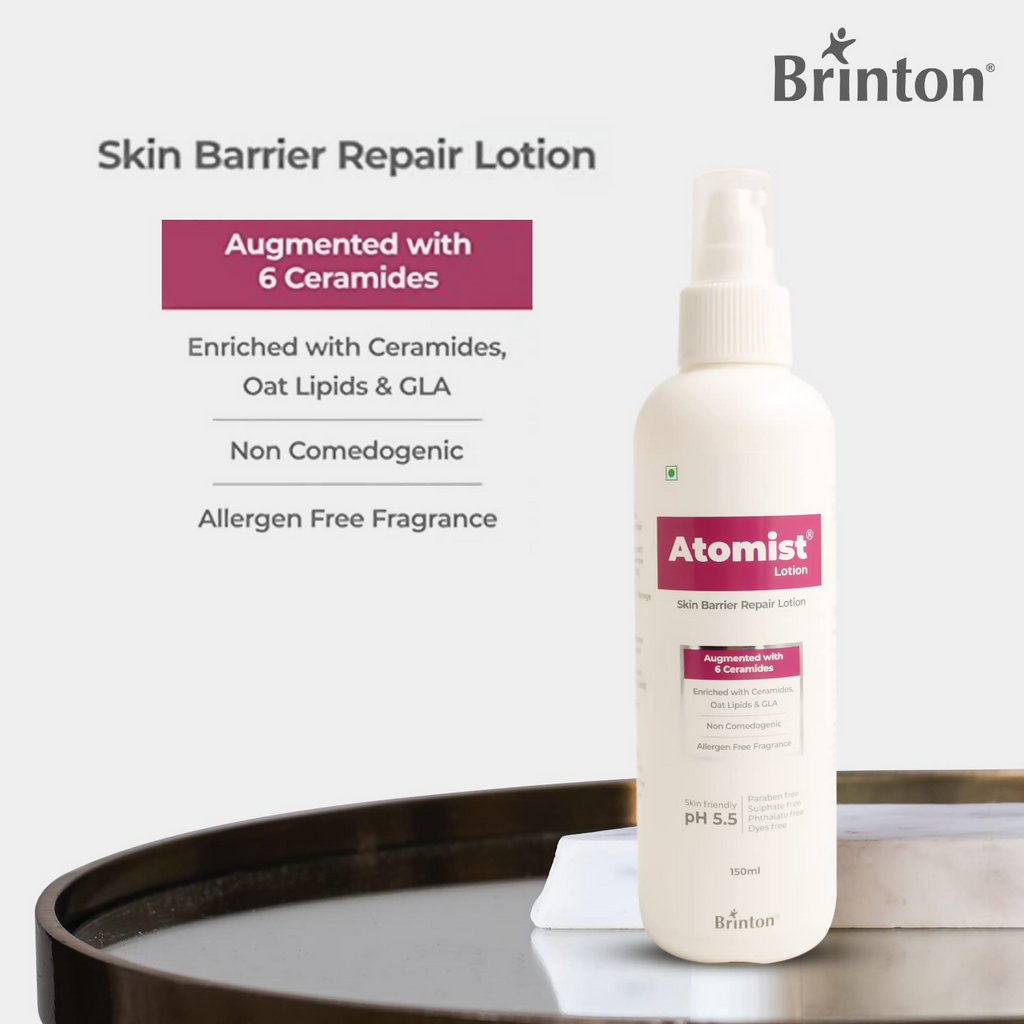 Brinton Atomist Lotion For Dry and Itchy Skin, Skin Friendly With Ceramides & Oats | Grocsy
