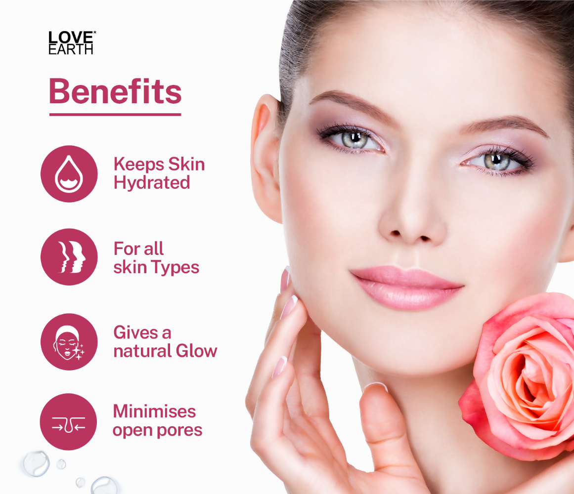 Love Earth Rose Water - Face Mist | Grocsy