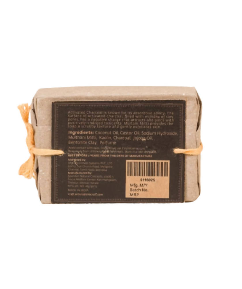 Isha Life Multani Mitti Charcoal Soap (Paraben & SLES Free) | Grocsy
