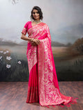 Shree Shyam Fashion Pink Silk Blend Saree | Grocsy