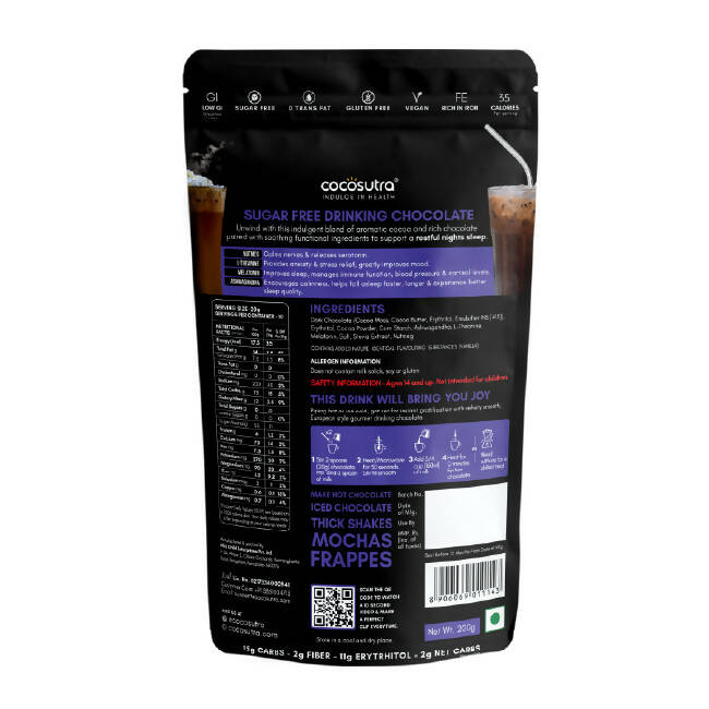 Cocosutra Lite - Relax - Sugar Free Drinking Chocolate Mix | Grocsy