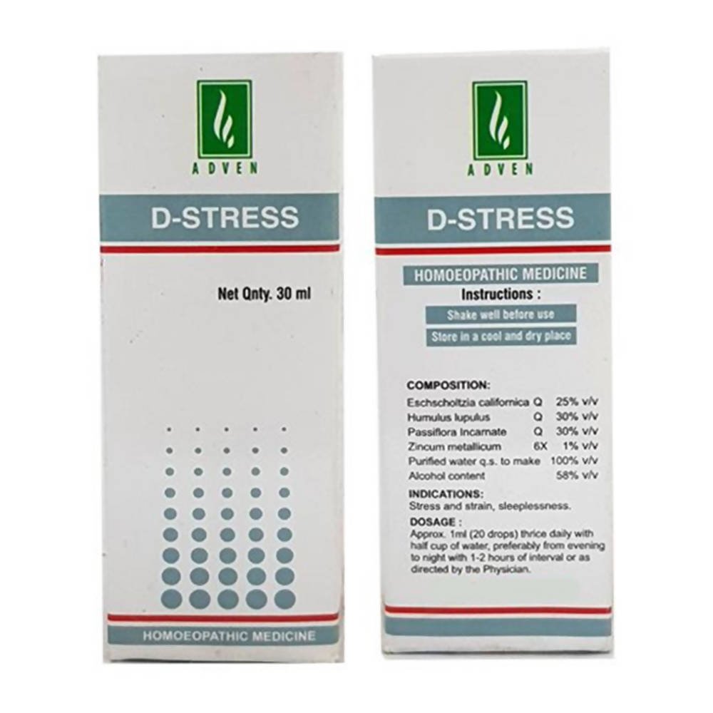 Adven Homeopathy D-Stress Drops | Grocsy