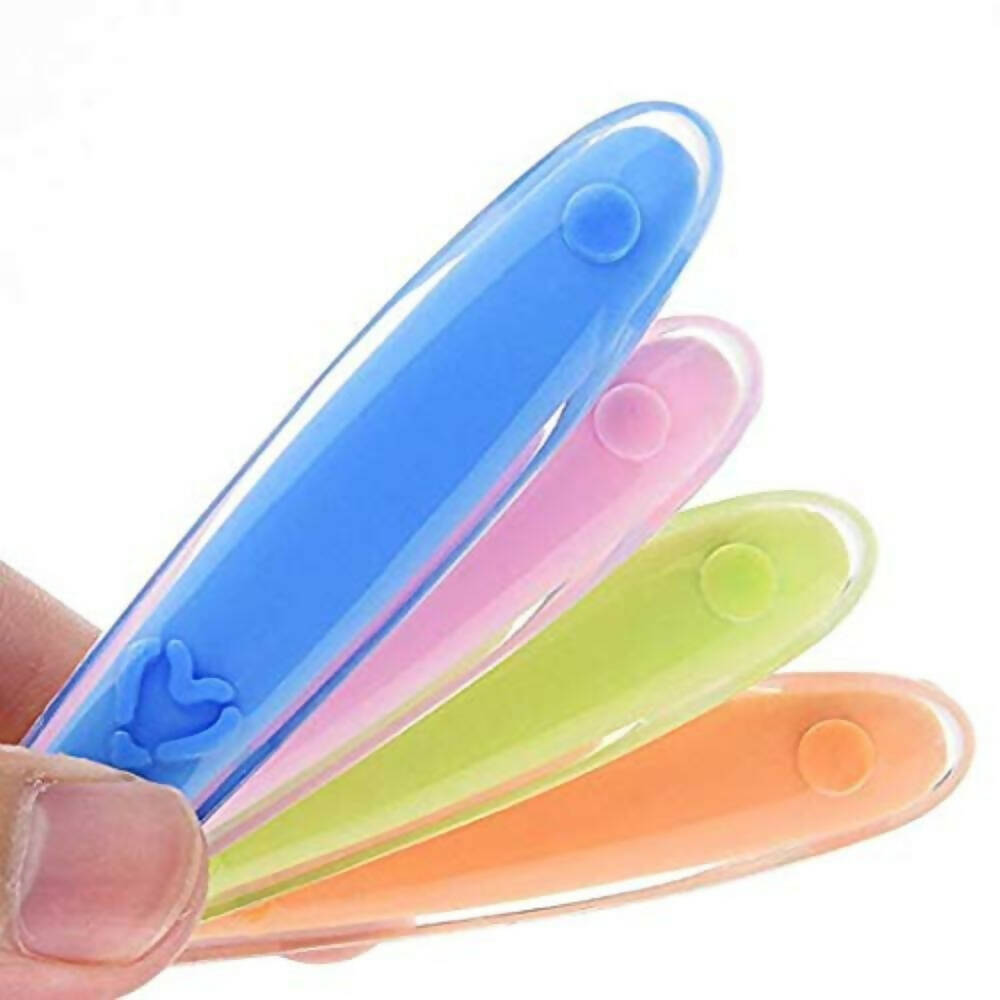 Safe-O-Kid Soft Tip Silicone Spoon, Pink For Kids Protection | Grocsy