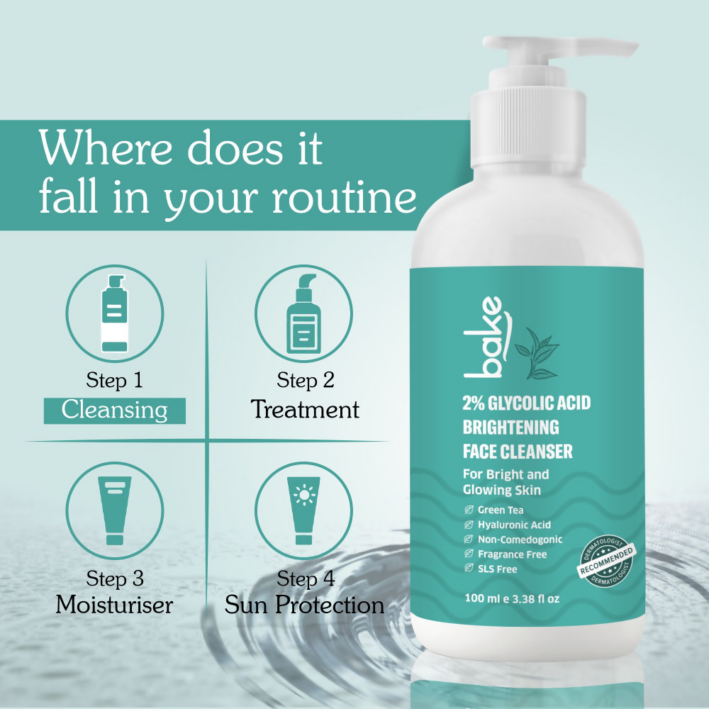 Bake 2% Glycolic Acid Exfoliating Face Wash | Grocsy