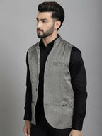 Even Apparels Nehru Jacket With Welt Pockets - Grey | Grocsy