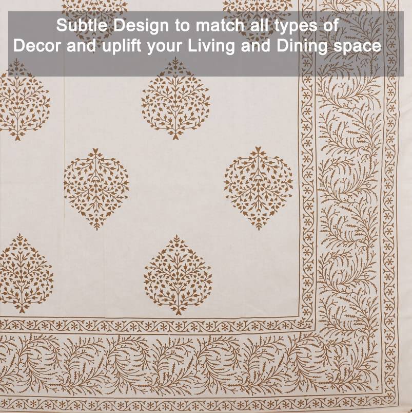 Urbano Homz Table Cloth for 6 Seater Dining Table - Cream | Grocsy