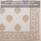 Urbano Homz Table Cloth for 6 Seater Dining Table - Cream | Grocsy