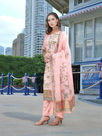 Joban Fashion Pink Position Digital Print With Position Foil Kurta Set | Grocsy