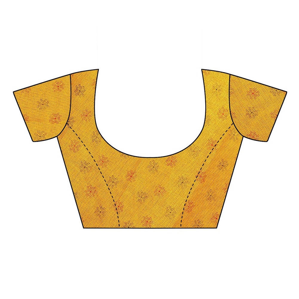 Vamika Printed Jute Silk Yellow Saree (Leo Yellow) | Grocsy