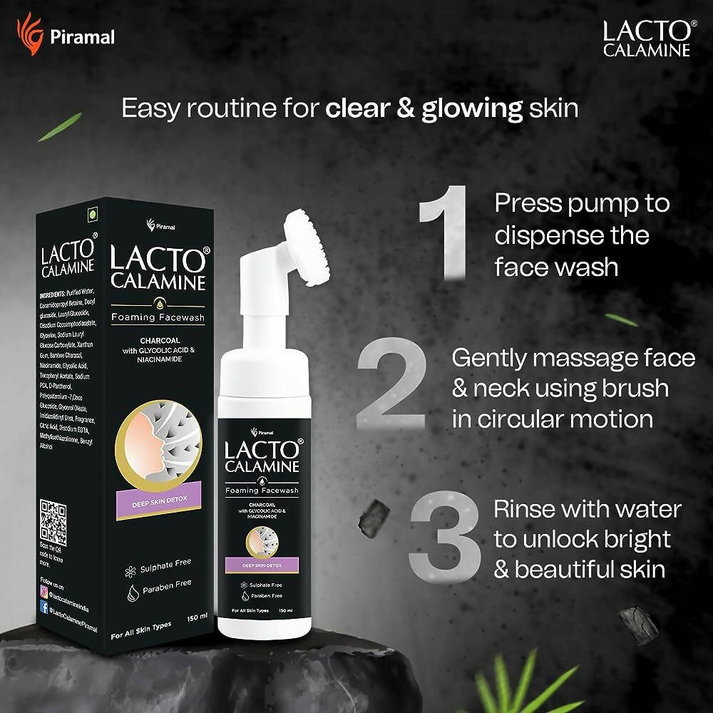 Lacto Calamine Charcoal Foaming Face Wash | Grocsy