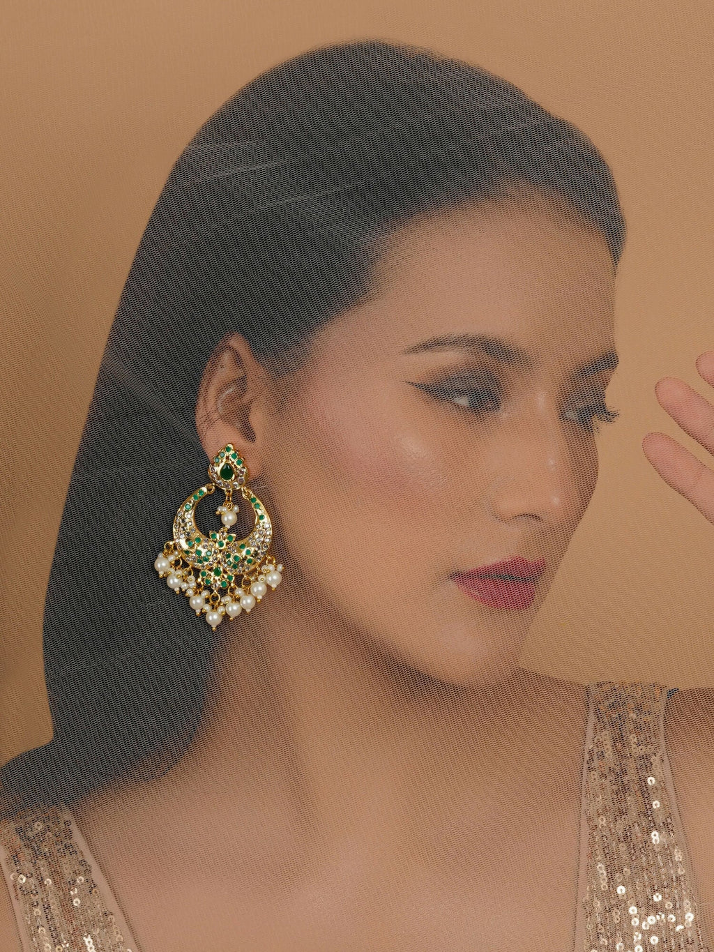 Jadau Earrings (Gold) - Ruby Raang | Grocsy