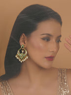 Jadau Earrings (Gold) - Ruby Raang | Grocsy
