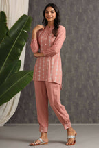 Juniper Women Onionpink Rayon Embroidered Straight Kurta Sets | Grocsy