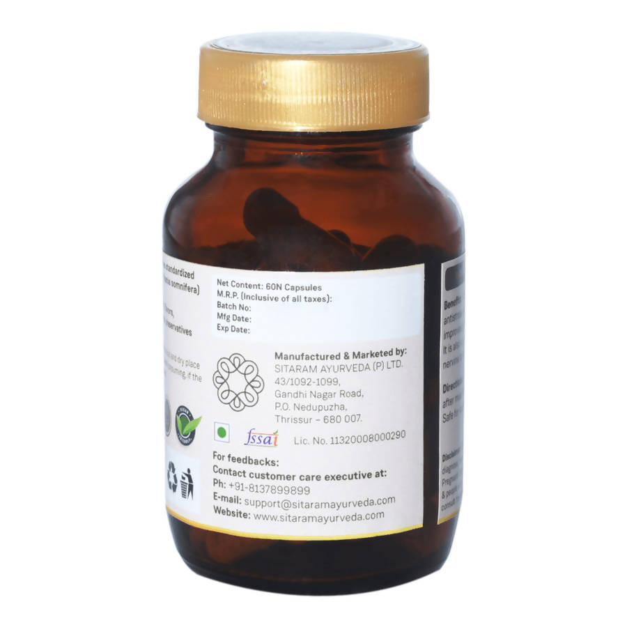 Sitaram Ayurveda Ashwagandha Capsules | Grocsy