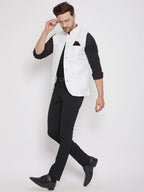 Even Apparels White Cotton Men Woven Nehru Jacket | Grocsy