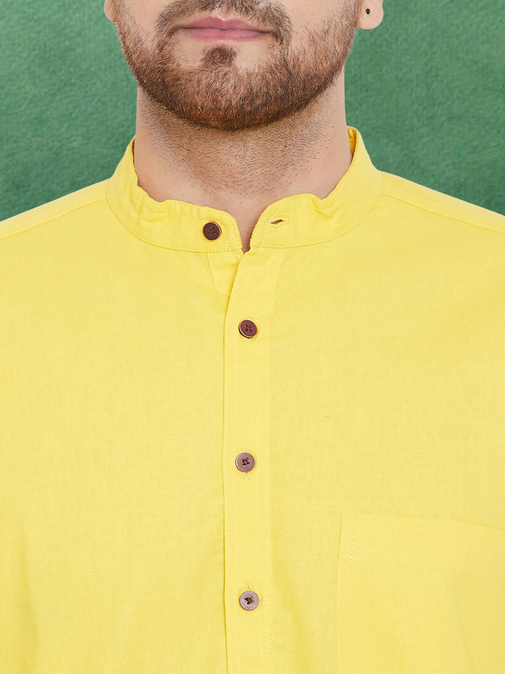 Even Apparels Men's Pure Cotton Yellow Kurta | Grocsy