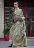 Lovely Pista Green Polly Brasso Designer Saree - Emponline | Grocsy