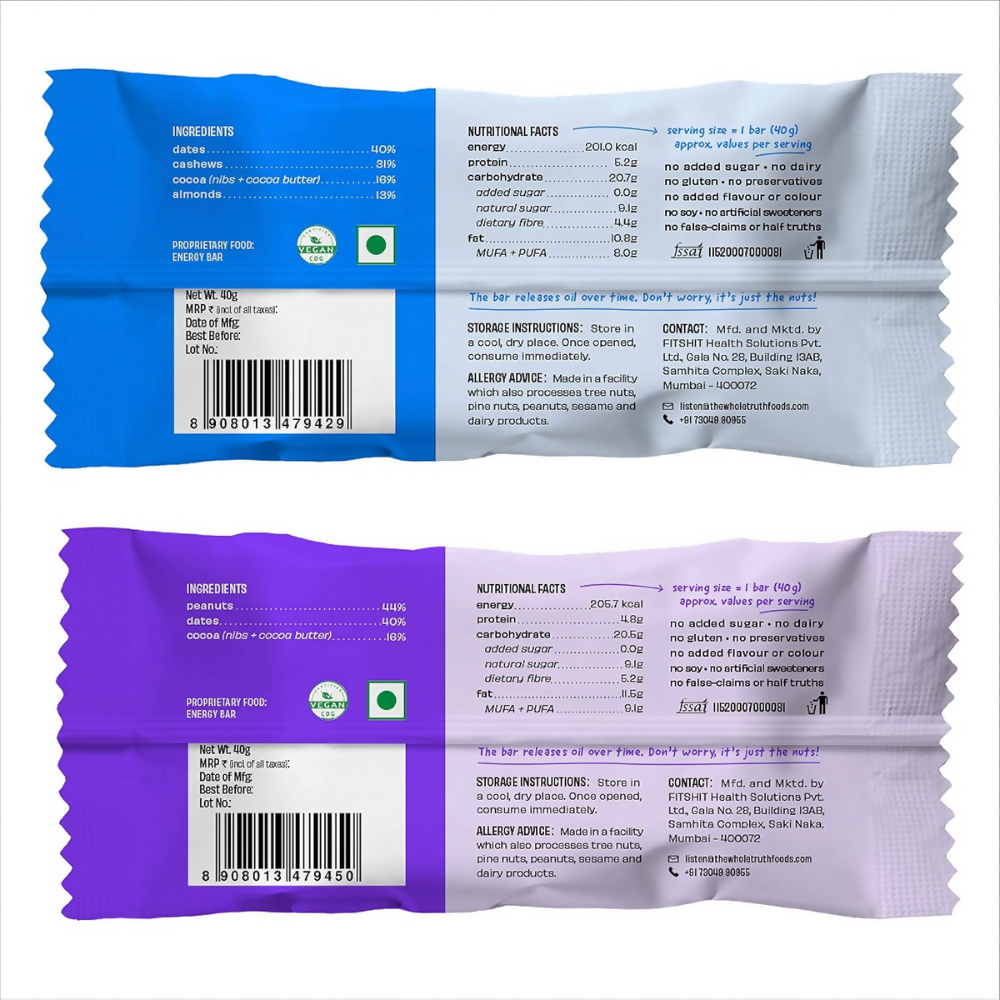 The Whole Truth Energy Bars - Nuts For You | Grocsy