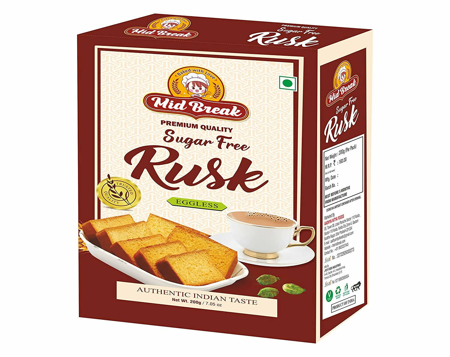 Mid Break Sugar Free Rusk | Grocsy