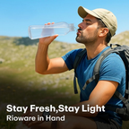 Rioware Glass Water Bottle - Blue | Grocsy