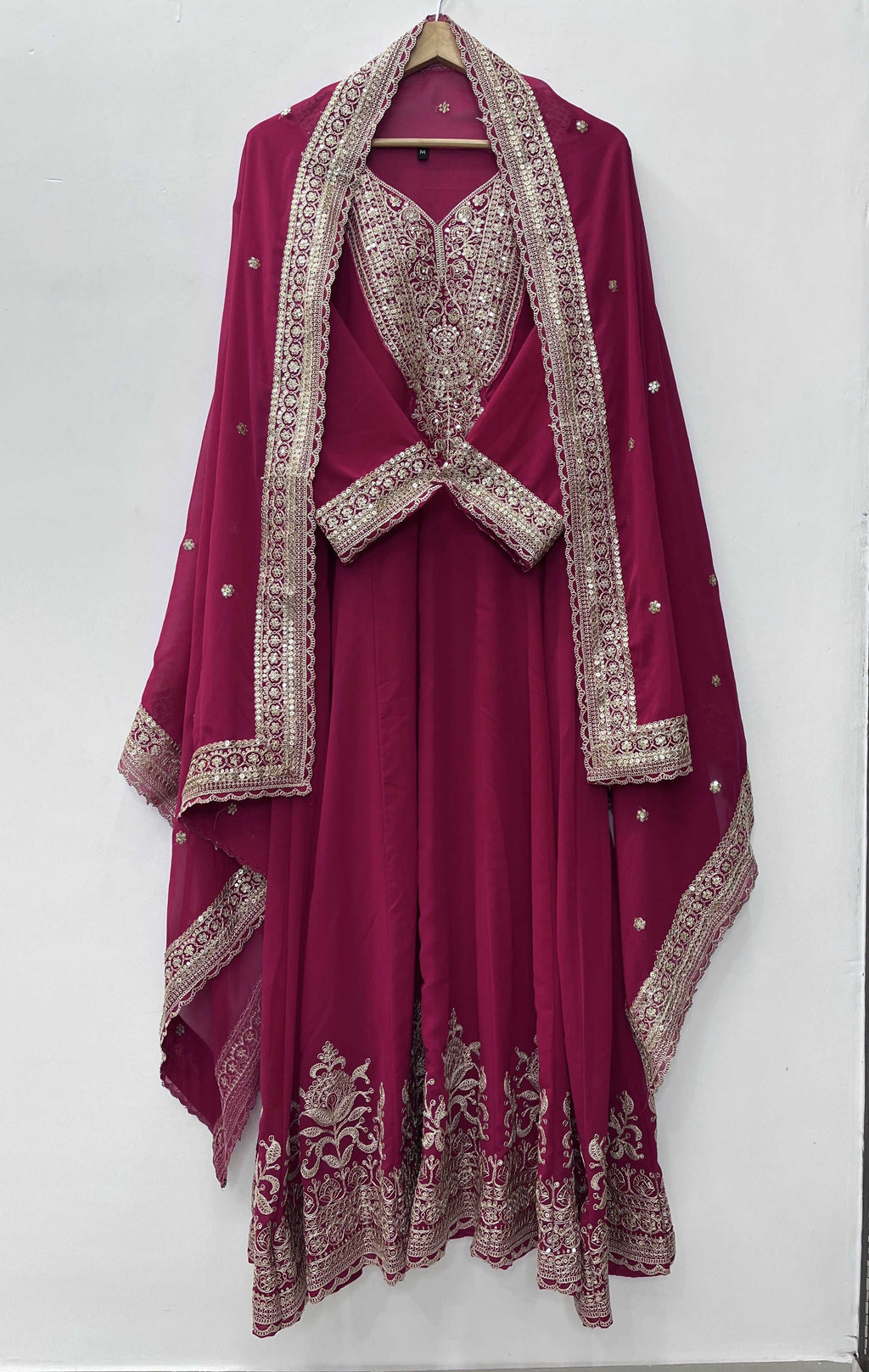 Teeya Creation Rani Color Faux Georgette Embroidery Work Long Party Wear Gown | Grocsy