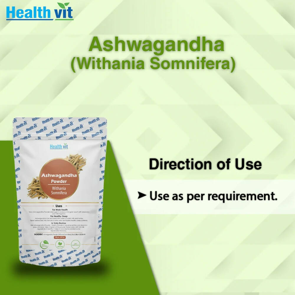 Healthvit Natural Ashwagandha Powder | Grocsy