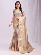 Shree Shyam Fashion Organza Peach Saree | Grocsy