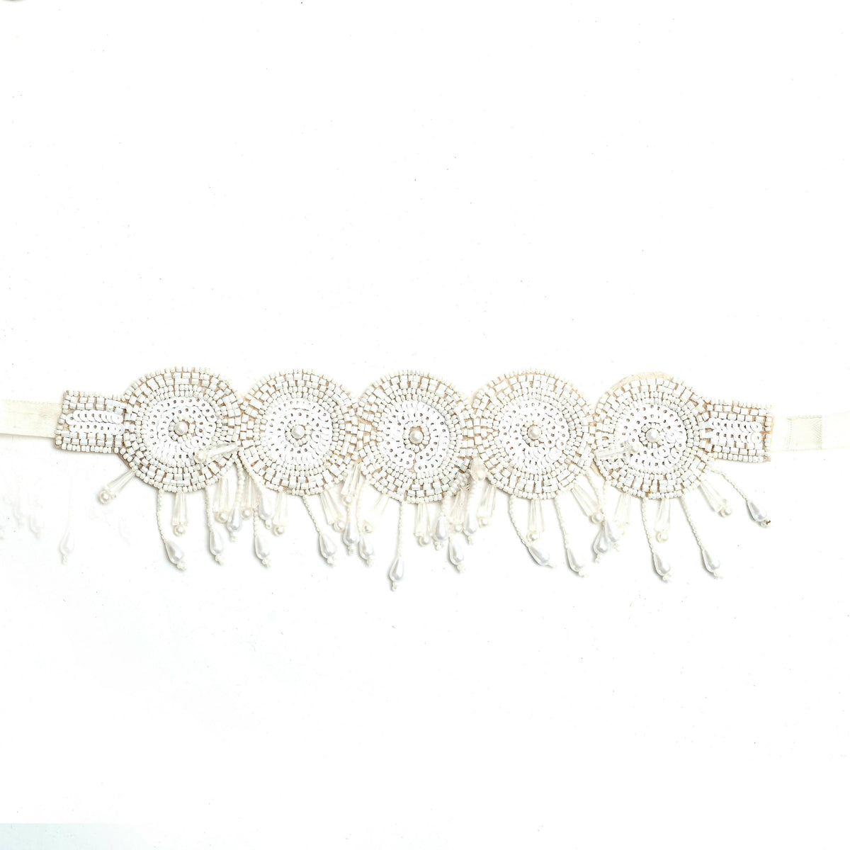Mominos Fashion Johar Kamal Handicraft Off White/Golden Pearls Necklace with Earrings For Women