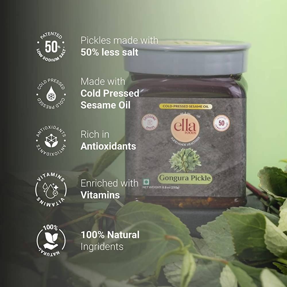 Ella Foods Gongura Pickle | Grocsy