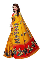 Vamika Latest Fashion Yellow Kalamkari With Jhalar Khadi Silk Saree | Grocsy