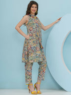 Joban Fashion Floral Co Ord Set With Embellished Sling Bag - Multi | Grocsy